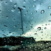 Raindrops on car's wind screen <3